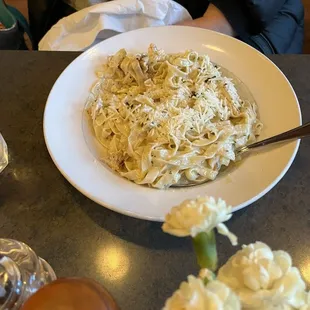 Fettuccine Alfredo with Chicken.