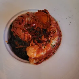 Lobster squid ink pasta