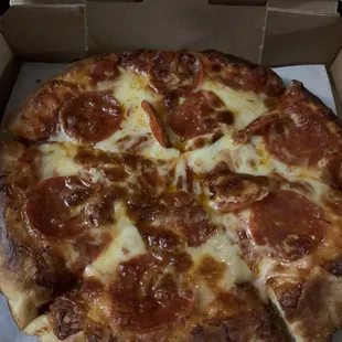 a pepperoni pizza