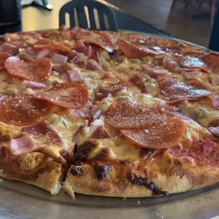 a pepperoni pizza