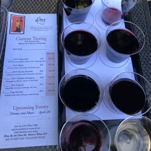 The tasting flight of six wines plus two bonus white wines. All for $10 per person!