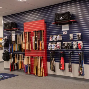 We have all type sof wood and aluminum bats available, batting gloves to go with them