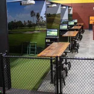 Four simulator complex, individual games, leagues or tournaments