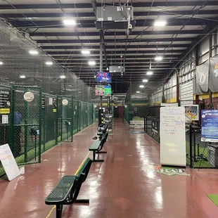 Facility with Pitching Machines &amp; Open Cages