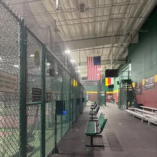 Batting cages, pitching mounds