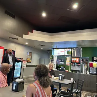 a man giving a presentation