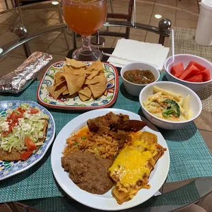 a variety of mexican food
