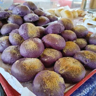 Ube Pandesal with cream cheese or sweet cream filled