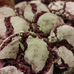 Ube Crack Cookies (crinkle cookies)