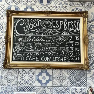 Coffe Menu