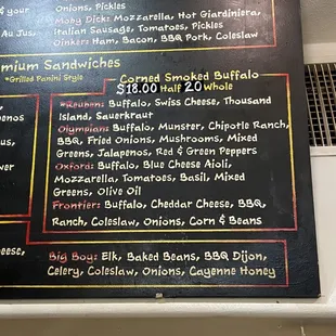 A colossal menu