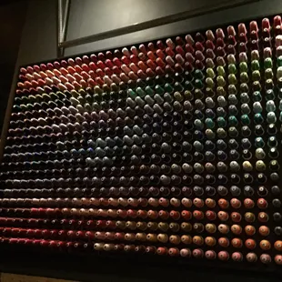 wall of thread spools