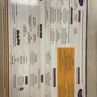 Food menu
