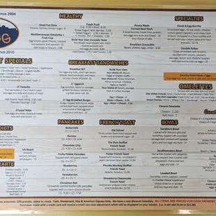 This is the front page of their main menu.  Photo taken September 24, 2024.