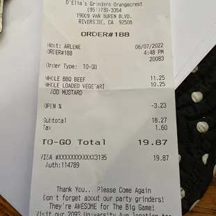 Rang up the wrong sandwich