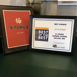 Voted 2018 Best Of The Best Chinese Restaurant in the the Southwest Metro!!             Thank you!!