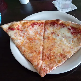 Slices of cheese with extra crispy crust