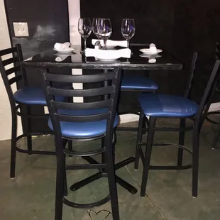 High top table in the bar