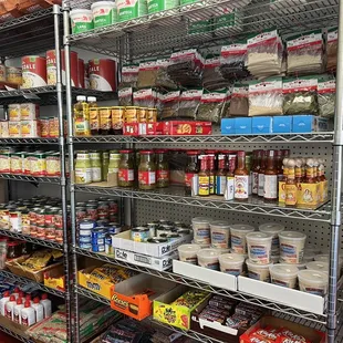 helves of food