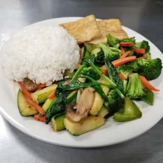 D. Vegetable Delight with Tofu and Rice
