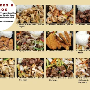 Entrees &amp; Combos Menu