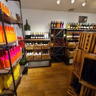 shelves of bottles of wine