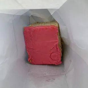 Best Pink cake &amp; middle thick piece too!  Apple empanadas were awesome too!