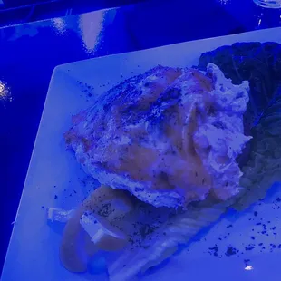 Stuffed baked potato (with crab dip)