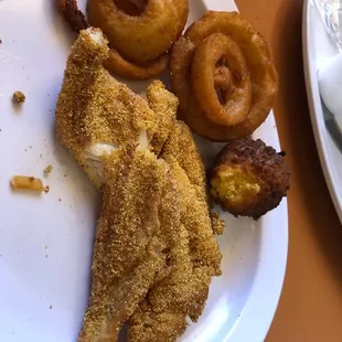 Catfish with onion rings