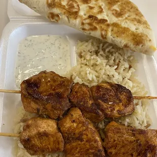 Chicken Kebab minus the salad. I love their basmati rice...