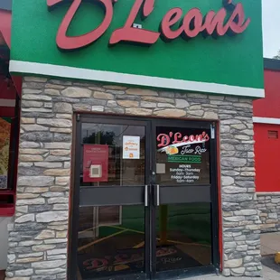 the front of the restaurant