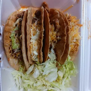 2 beef &amp; 2 chicken tacos