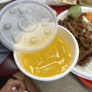 They claim the agua fresca is natura but it literally taste like sugar or a non fuzzy jarrito