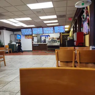 the inside of a restaurant