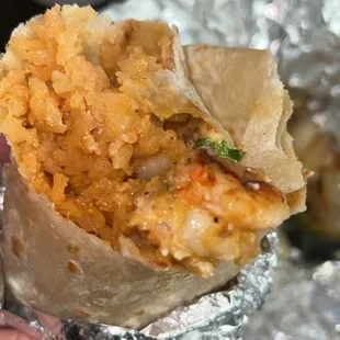 Shrimp burrito