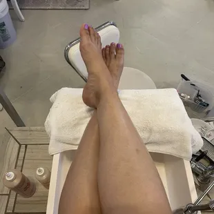 Gel Pedi, I went with purply pink by DND