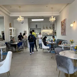 a group of people eating