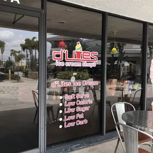 Signs on window