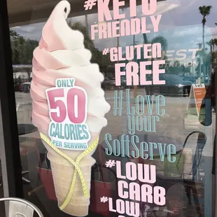 Signs on window