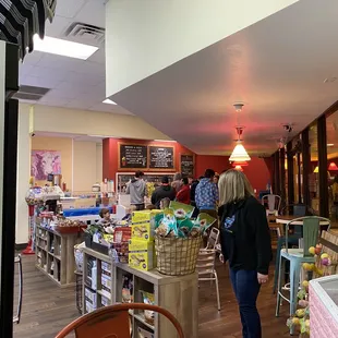 the inside of a restaurant