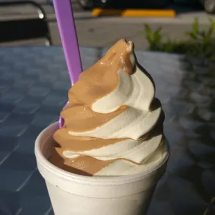 Dark chocolate almond/Bavarian cream low carb soft serve