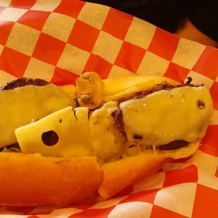 Mushroom swiss burger sub