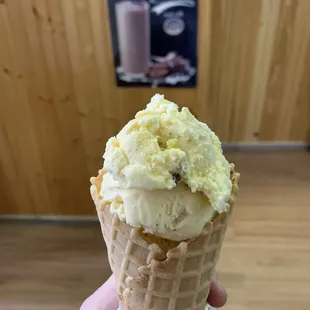 Butter pecan waffle cone
