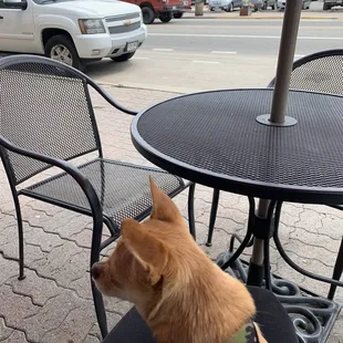 Outdoor seating is always nice