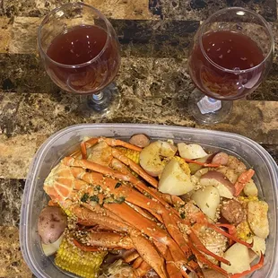 The outcome from the crab legs I bought here