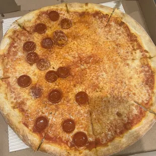 Half pepperoni half plain