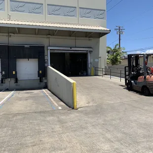Shipping &amp; Receiving entrance up the ramp.