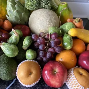 Assorted fruits and veggies from DOP.