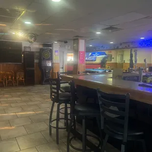 the bar and dining area