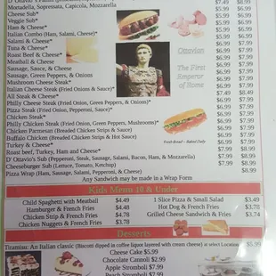 menu, sushi and sashimi